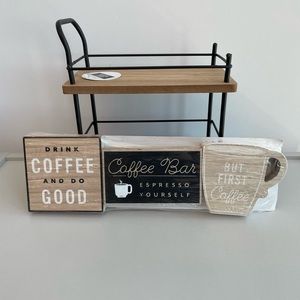 Target Mini Bar Cart and 1 set of Mini Decor Signs! New w/ tags!